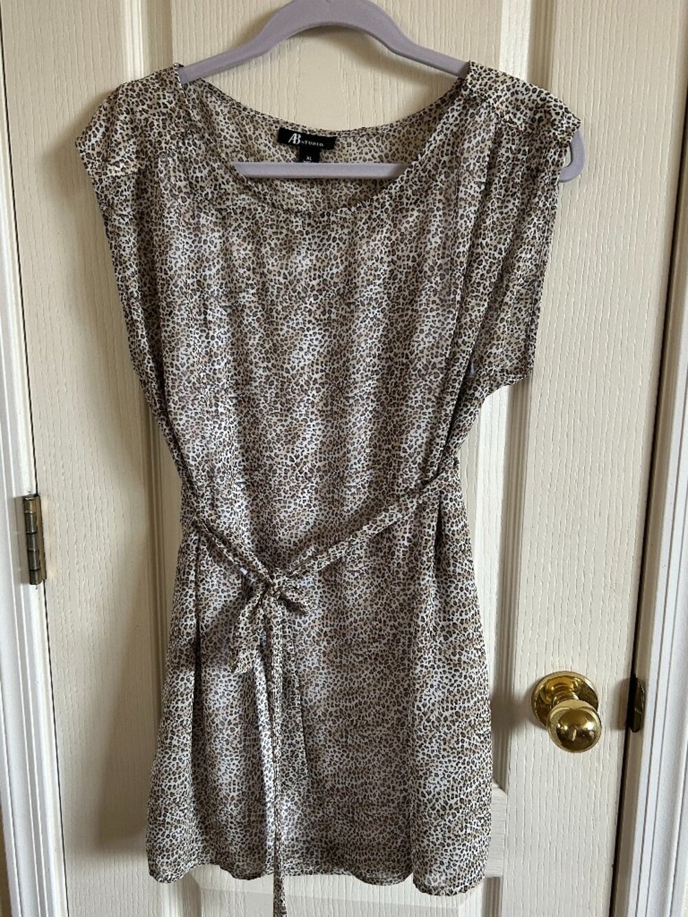 AB Studio Leopard print tunic XL with Attached tank top